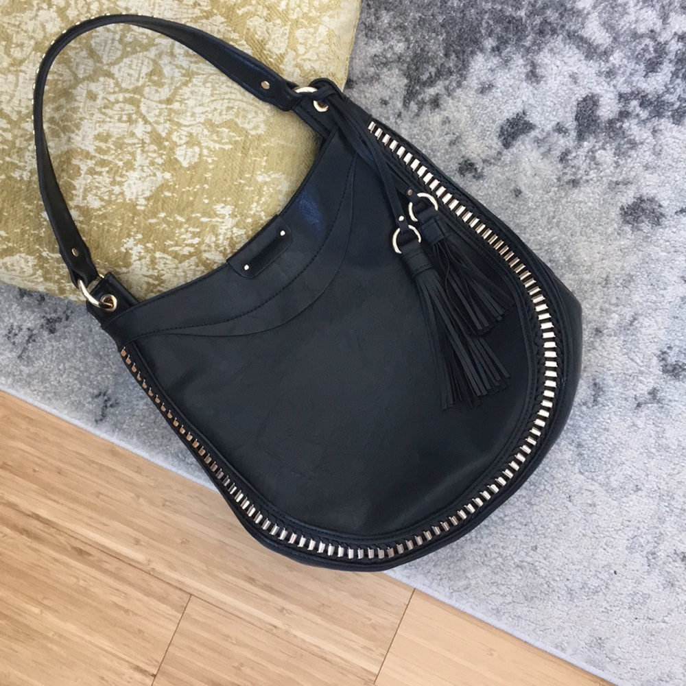 Faux leather shoulder bag